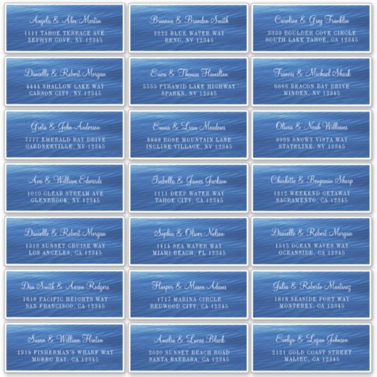 Blue Lake Water individuelle Hochzeitsplattform Aufkleber (Vorderseite)