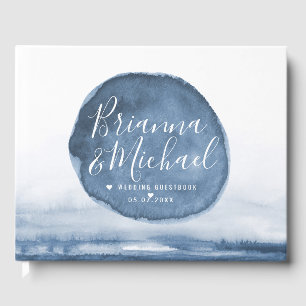 Blue Lake Water Stain PERSONALISIERT Gästebuch
