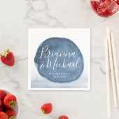 Blue Lake Water Stain | Personalisierte Hochzeit Serviette (Beispiel)