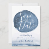 Blue Lake Water Stain | SAVE THE DATE (Vorderseite)