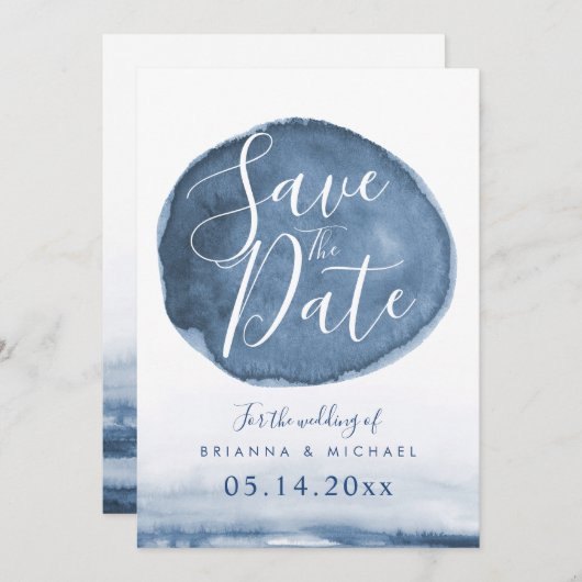 Blue Lake Water Stain | SAVE THE DATE (Vorne/Hinten)