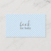 Blue Lama Polka Dot Book Request Baby Dusche Begleitkarte (Rückseite)