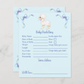 Blue Lamb Baby Dusche Vorhersagen und Ratschläge (Vorne/Hinten)