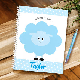 Blue Lamb Liebe Ewe Individuelle Name Script Niedl Notizblock