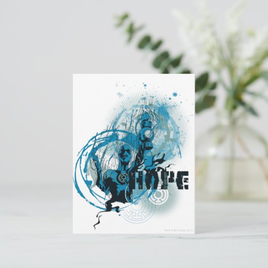 Blue Lantern Graphic 3 Postkarte (Stehend Vorderseite)