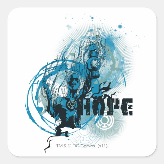 Blue Lantern Graphic 3 Quadratischer Aufkleber (Vorderseite)