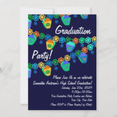 Blue Lanterns Luau Graduation Party Einladung (Vorderseite)