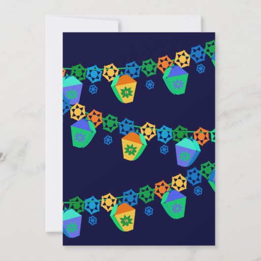 Blue Lanterns Luau Graduation Party Einladung (Rückseite)