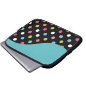 Blue Laptop Sleeve Polka Dot (Vorne Knopf)