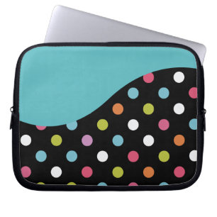 Blue Laptop Sleeve Polka Dot