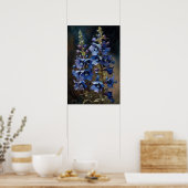 Blue Larkspur Blume Art Print Poster (Küche)