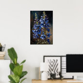 Blue Larkspur Blume Art Print Poster (Heimbüro)