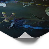 Blue Larkspur Blume Art Print Poster (Ecke)