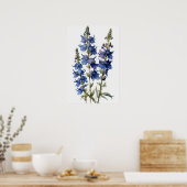 Blue Larkspur Blume Art Print Poster (Küche)