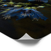 Blue Larkspur Blume Art Print Poster (Ecke)