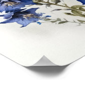 Blue Larkspur Blume Art Print Poster (Ecke)