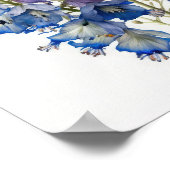 Blue Larkspur Blume Art Print Poster (Ecke)