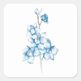 Blue Larkspur Quadratischer Aufkleber