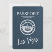 Blue Las Vegas Passport Wedding Einladung (Rückseite)