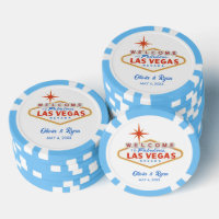 Blue Las Vegas Poker Chip Gastgeschenk Hochzeit