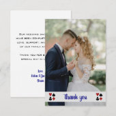 Blue Las Vegas Wedding Foto Vielen Dank Dankeskarte (Vorne/Hinten)