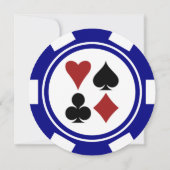 Blue Las Vegas Wedding Save the Date Poker Chip Einladung (Rückseite)