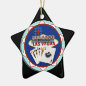 Blue Las Vegas Welcome Sign Poker Chip Keramik Ornament (Links)