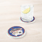 Blue Las Vegas Welcome Sign Poker Chip Untersetzer (Seite)
