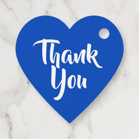 Blue Lässig Script Monogram Vielen Dank Geschenkanhänger (Rückseite)