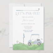 Blue lass's par tee Golf Birthday Einladung (Vorderseite)