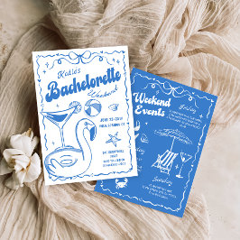 Blue Last Toast Beach Bachelorette Wochenende Einladung