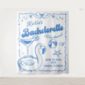 Blue Last Toast Beach Junggeselinnen-Abschied Tape Wandteppich (Vorderseite)