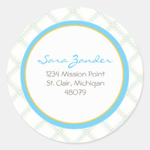 Blue Lattice Address Label/Favor Sticker