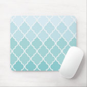 Blue Latticework, Ombre, Quatrefoil, Trellis Mousepad (Mit Mouse)