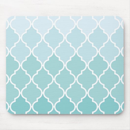 Blue Latticework, Ombre, Quatrefoil, Trellis Mousepad (Vorne)
