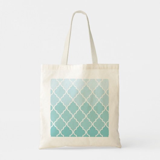 Blue Latticework, Ombre, Quatrefoil, Trellis Tragetasche (Rückseite)