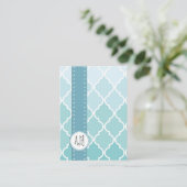 Blue Latticework, Ombre, Quatrefoil, Trellis Visitenkarte (Stehend Vorderseite)