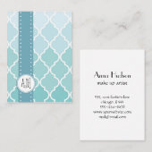 Blue Latticework, Ombre, Quatrefoil, Trellis Visitenkarte (Vorne/Hinten)