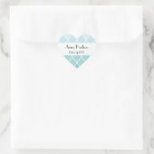 Blue Latticework, Ombre, Quatrefolie, Abschluss Herz-Aufkleber (Tasche)