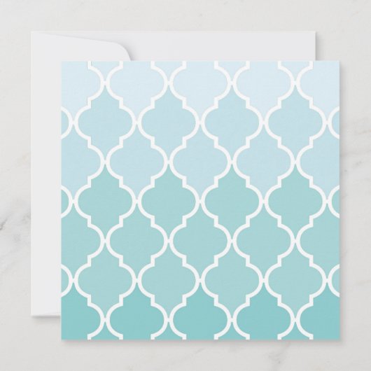 Blue Latticework, Ombre, Quatrefolie, Sweet 16 Einladung (Rückseite)