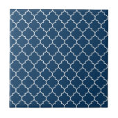 Blue Latticework, Quatrefoil, Trellis Fliese (Vorderseite)