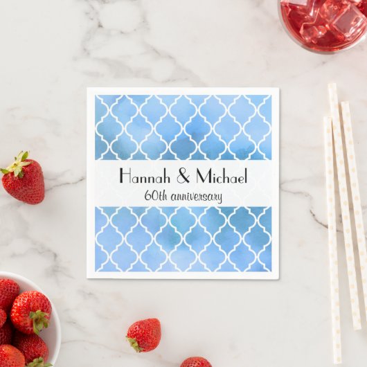 Blue Latticwork, marokkanische Trellis, Jubiläum Serviette (Beispiel)