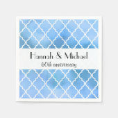 Blue Latticwork, marokkanische Trellis, Jubiläum Serviette (Vorderseite)