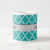 Blue Latticwork, Quatrefolie, Trellis, Ihr Name Jumbo-Tasse (Vorderseite)