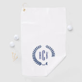 Blue Laure Wreat Monogram. Golfhandtuch (Insitu)