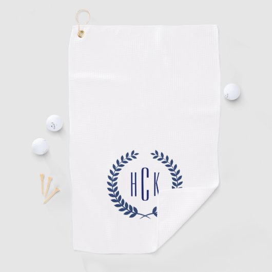 Blue Laure Wreat Monogram. Golfhandtuch (Insitu)
