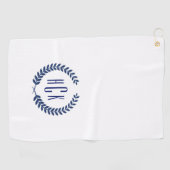Blue Laure Wreat Monogram. Golfhandtuch (Horizontal)