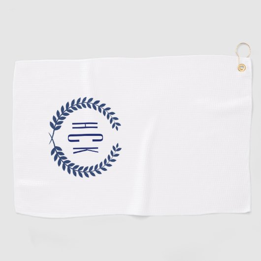 Blue Laure Wreat Monogram. Golfhandtuch (Horizontal)