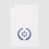 Blue Laure Wreat Monogram. Golfhandtuch (Vorderseite)