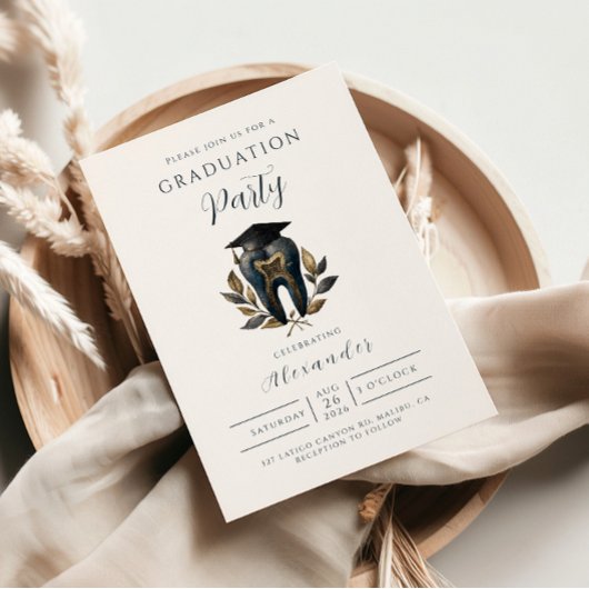 Blue Laurel Dental Graduation Einladung
